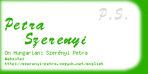 petra szerenyi business card